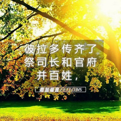 Picture 05 - 路 加 福 音 23:13 CUVS - 彼 拉 多 传 齐 了 祭 司 长 和 官 府 - Bible Verse Picture
