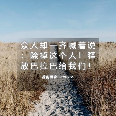 Picture 05 - 路 加 福 音 23:18 CUVS - 众 人 却 一 齐 喊 着 说 ： 除 掉 这 - Bible Verse Picture
