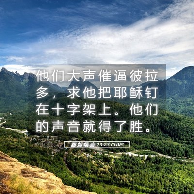 Picture 05 - 路 加 福 音 23:23 CUVS - 他 们 大 声 催 逼 彼 拉 多 ， 求 他 - Bible Verse Picture