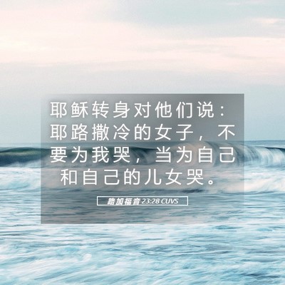 Picture 05 - 路 加 福 音 23:28 CUVS - 耶 稣 转 身 对 他 们 说 ： 耶 路 撒 - Bible Verse Picture