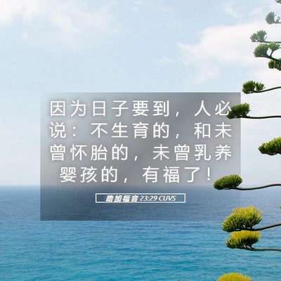 Picture 05 - 路 加 福 音 23:29 CUVS - 因 为 日 子 要 到 ， 人 必 说 ： 不 - Bible Verse Picture