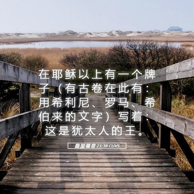 Picture 05 - 路 加 福 音 23:38 CUVS - 在 耶 稣 以 上 有 一 个 牌 子 （ 有 - Bible Verse Picture