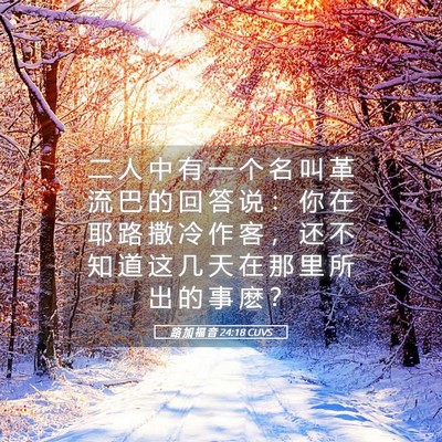 Picture 05 - 路 加 福 音 24:18 CUVS - 二 人 中 有 一 个 名 叫 革 流 巴 的 - Bible Verse Picture