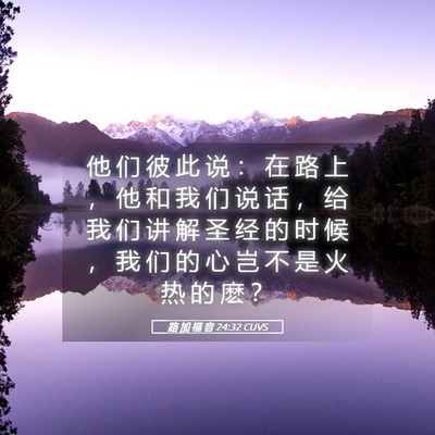 Picture 05 - 路 加 福 音 24:32 CUVS - 他 们 彼 此 说 ： 在 路 上 ， 他 和 - Bible Verse Picture