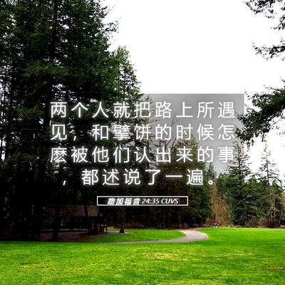 Picture 05 - 路 加 福 音 24:35 CUVS - 两 个 人 就 把 路 上 所 遇 见 ， 和 - Bible Verse Picture