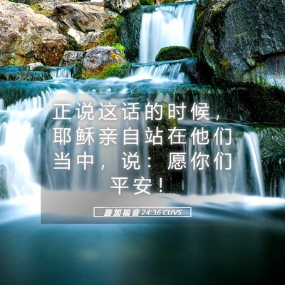 Picture 05 - 路 加 福 音 24:36 CUVS - 正 说 这 话 的 时 候 ， 耶 稣 亲 自 - Bible Verse Picture