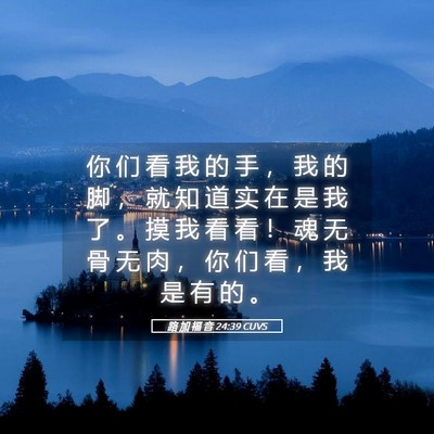 Picture 05 - 路 加 福 音 24:39 CUVS - 你 们 看 我 的 手 ， 我 的 脚 ， 就 - Bible Verse Picture