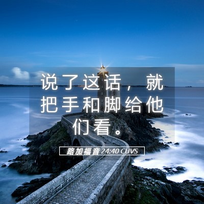 Picture 05 - 路 加 福 音 24:40 CUVS - 说 了 这 话 ， 就 把 手 和 脚 给 他 - Bible Verse Picture