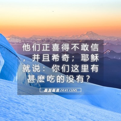Picture 05 - 路 加 福 音 24:41 CUVS - 他 们 正 喜 得 不 敢 信 ， 并 且 希 - Bible Verse Picture