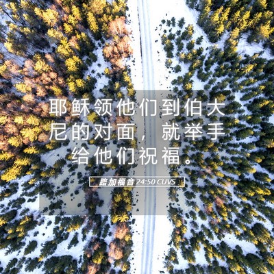 Picture 05 - 路 加 福 音 24:50 CUVS - 耶 稣 领 他 们 到 伯 大 尼 的 对 面 - Bible Verse Picture