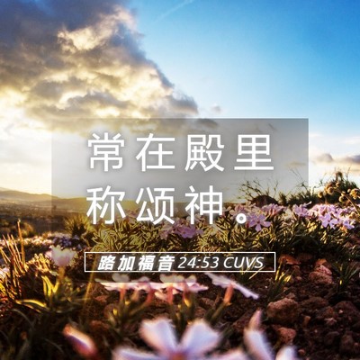 Picture 05 - 路 加 福 音 24:53 CUVS - 常 在 殿 里 称 颂 神 - Bible Verse Picture