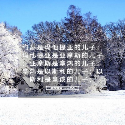 Picture 05 - 路 加 福 音 3:25 CUVS - 约 瑟 是 玛 他 提 亚 的 儿 子 ； 玛 - Bible Verse Picture