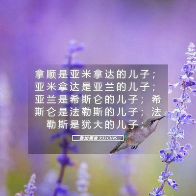 Picture 05 - 路 加 福 音 3:33 CUVS - 拿 顺 是 亚 米 拿 达 的 儿 子 ； 亚 - Bible Verse Picture