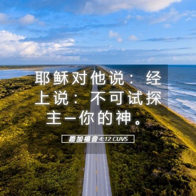 Picture 05 - 路 加 福 音 4:12 CUVS - 耶 稣 对 他 说 ： 经 上 说 ： 不 可 - Bible Verse Picture
