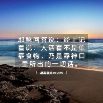 Picture 05 - 路 加 福 音 4:4 CUVS - 耶 稣 回 答 说 ： 经 上 记 着 说 ： - Bible Verse Picture