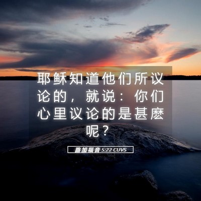 Picture 05 - 路 加 福 音 5:22 CUVS - 耶 稣 知 道 他 们 所 议 论 的 ， 就 - Bible Verse Picture