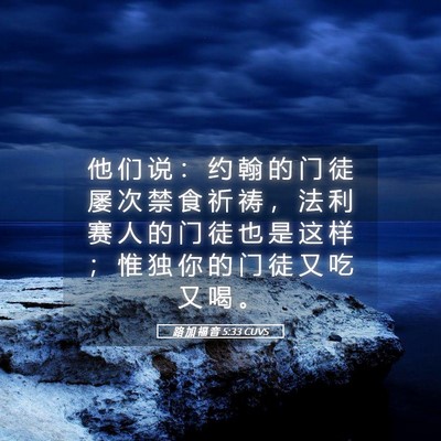 Picture 05 - 路 加 福 音 5:33 CUVS - 他 们 说 ： 约 翰 的 门 徒 屡 次 禁 - Bible Verse Picture