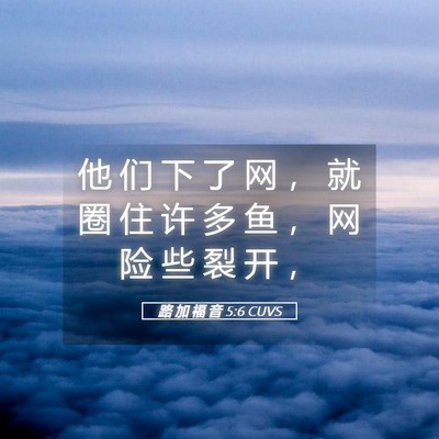 Picture 05 - 路 加 福 音 5:6 CUVS - 他 们 下 了 网 ， 就 圈 住 许 多 鱼 - Bible Verse Picture