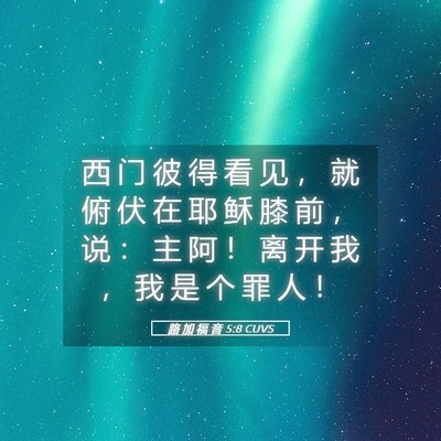 Picture 05 - 路 加 福 音 5:8 CUVS - 西 门 彼 得 看 见 ， 就 俯 伏 在 耶 - Bible Verse Picture
