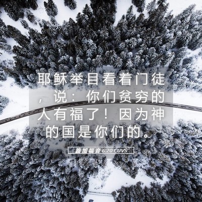 Picture 05 - 路 加 福 音 6:20 CUVS - 耶 稣 举 目 看 着 门 徒 ， 说 ： 你 - Bible Verse Picture