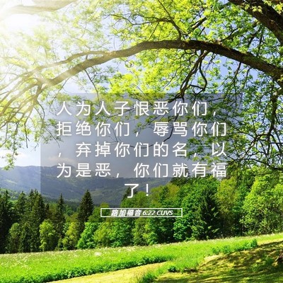 Picture 05 - 路 加 福 音 6:22 CUVS - 人 为 人 子 恨 恶 你 们 ， 拒 绝 你 - Bible Verse Picture