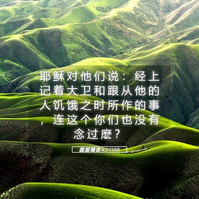 Picture 05 - 路 加 福 音 6:3 CUVS - 耶 稣 对 他 们 说 ： 经 上 记 着 大 - Bible Verse Picture