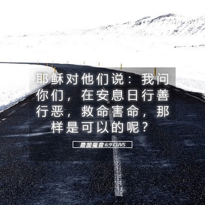 Picture 05 - 路 加 福 音 6:9 CUVS - 耶 稣 对 他 们 说 ： 我 问 你 们 ， - Bible Verse Picture