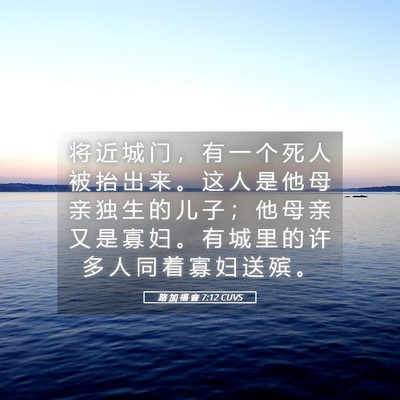 Picture 05 - 路 加 福 音 7:12 CUVS - 将 近 城 门 ， 有 一 个 死 人 被 抬 - Bible Verse Picture