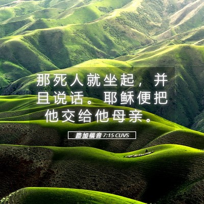 Picture 05 - 路 加 福 音 7:15 CUVS - 那 死 人 就 坐 起 ， 并 且 说 话 。 - Bible Verse Picture