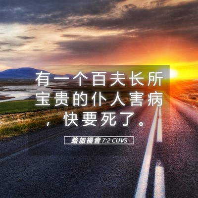 Picture 05 - 路 加 福 音 7:2 CUVS - 有 一 个 百 夫 长 所 宝 贵 的 仆 人 - Bible Verse Picture