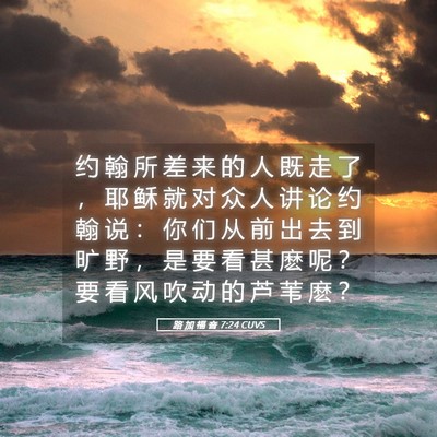 Picture 05 - 路 加 福 音 7:24 CUVS - 约 翰 所 差 来 的 人 既 走 了 ， 耶 - Bible Verse Picture