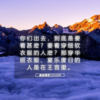Picture 05 - 路 加 福 音 7:25 CUVS - 你 们 出 去 ， 到 底 是 要 看 甚 麽 - Bible Verse Picture