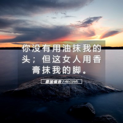 Picture 05 - 路 加 福 音 7:46 CUVS - 你 没 有 用 油 抹 我 的 头 ； 但 这 - Bible Verse Picture