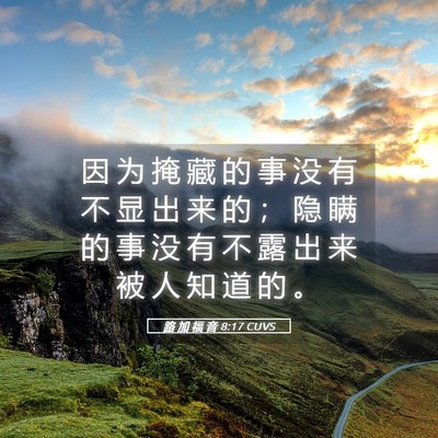 Picture 05 - 路 加 福 音 8:17 CUVS - 因 为 掩 藏 的 事 没 有 不 显 出 来 - Bible Verse Picture