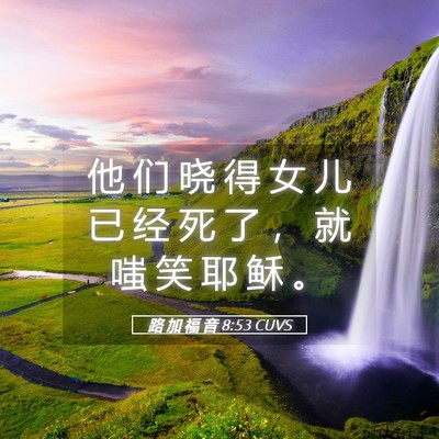 Picture 05 - 路 加 福 音 8:53 CUVS - 他 们 晓 得 女 儿 已 经 死 了 ， 就 - Bible Verse Picture