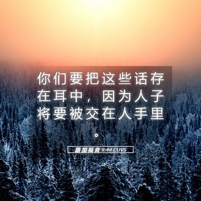 Picture 05 - 路 加 福 音 9:44 CUVS - 你 们 要 把 这 些 话 存 在 耳 中 ， - Bible Verse Picture