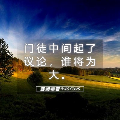 Picture 05 - 路 加 福 音 9:46 CUVS - 门 徒 中 间 起 了 议 论 ， 谁 将 为 - Bible Verse Picture