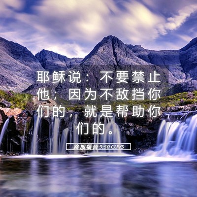 Picture 05 - 路 加 福 音 9:50 CUVS - 耶 稣 说 ： 不 要 禁 止 他 ； 因 为 - Bible Verse Picture