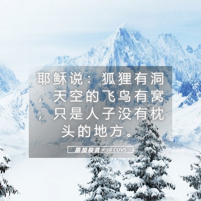 Picture 05 - 路 加 福 音 9:58 CUVS - 耶 稣 说 ： 狐 狸 有 洞 ， 天 空 的 - Bible Verse Picture