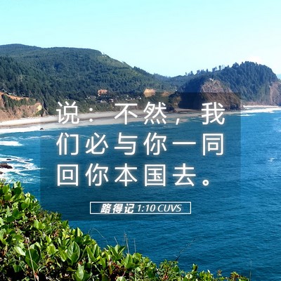 Picture 05 - 路 得 记 1:10 CUVS - 说 ： 不 然 ， 我 们 必 与 你 一 同 - Bible Verse Picture