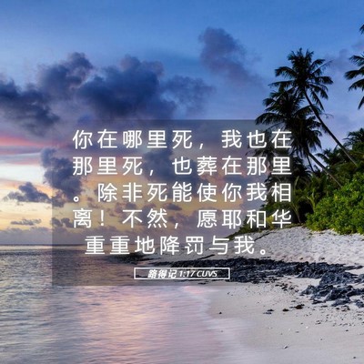 Picture 05 - 路 得 记 1:17 CUVS - 你 在 哪 里 死 ， 我 也 在 那 里 死 - Bible Verse Picture