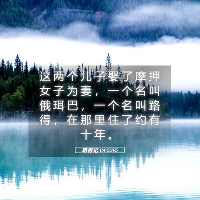 Picture 05 - 路 得 记 1:4 CUVS - 这 两 个 儿 子 娶 了 摩 押 女 子 为 - Bible Verse Picture