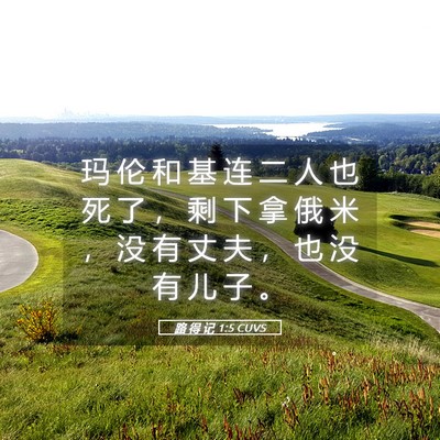 Picture 05 - 路 得 记 1:5 CUVS - 玛 伦 和 基 连 二 人 也 死 了 ， 剩 - Bible Verse Picture