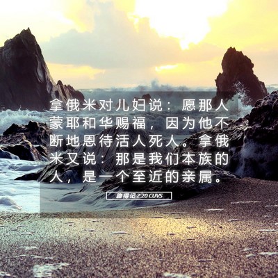 Picture 05 - 路 得 记 2:20 CUVS - 拿 俄 米 对 儿 妇 说 ： 愿 那 人 蒙 - Bible Verse Picture