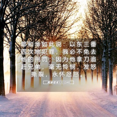 Picture 05 - 阿 摩 司 书 1:11 CUVS - 耶 和 华 如 此 说 ： 以 东 三 番 四 - Bible Verse Picture