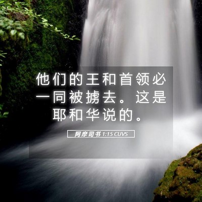 Picture 05 - 阿 摩 司 书 1:15 CUVS - 他 们 的 王 和 首 领 必 一 同 被 掳 - Bible Verse Picture