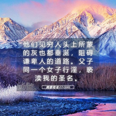 Picture 05 - 阿 摩 司 书 2:7 CUVS - 他 们 见 穷 人 头 上 所 蒙 的 灰 也 - Bible Verse Picture
