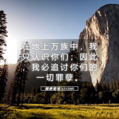 Picture 05 - 阿 摩 司 书 3:2 CUVS - 在 地 上 万 族 中 ， 我 只 认 识 你 - Bible Verse Picture