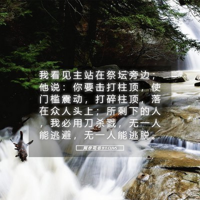 Picture 05 - 阿 摩 司 书 9:1 CUVS - 我 看 见 主 站 在 祭 坛 旁 边 ； 他 - Bible Verse Picture