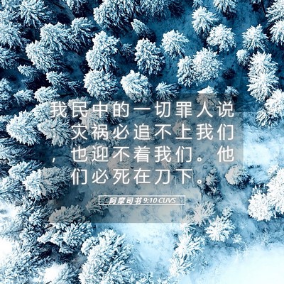 Picture 05 - 阿 摩 司 书 9:10 CUVS - 我 民 中 的 一 切 罪 人 说 ： 灾 祸 - Bible Verse Picture